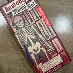 Kikkerland Anatomy Stamp Set with Black and Purple Accents